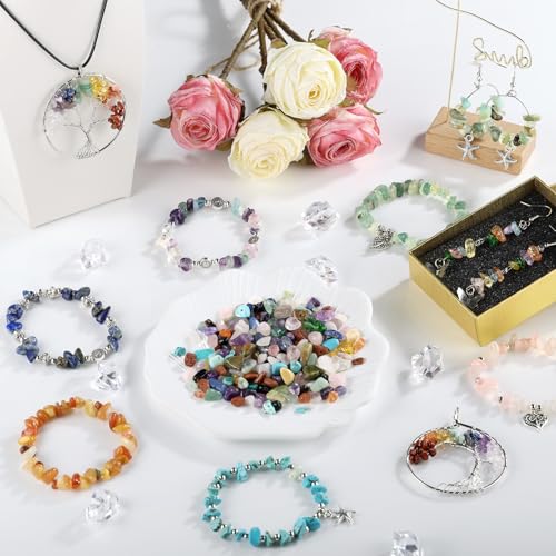Crystal Beads for Jewelry Making, Natural Stone Beads Bracelet Making Kit - color: Colorful