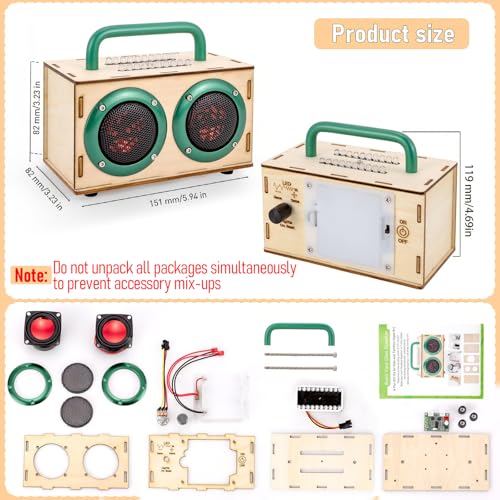 DIY Bluetooth Speaker Kit for Kids 8-10 - STEM Kits Science Project Toys - color: Green