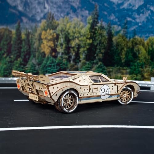 UGEARS UGT-24 Endurance Racer, DIY Model Car Kits 3D Puzzle, Mechanical Wooden Model Kits for Adults to Build, Wood Sports Car Racing - style: Endurance Racer