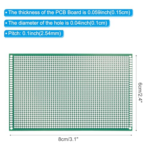 PATIKIL 4" x 6" PCB Board Circuit, 12 Pcs Single Sided Prototype Solder Boards for DIY Soldering and Electronic Project Circuit Boards Solderable Breadboard, Green - size: 4" x 6"