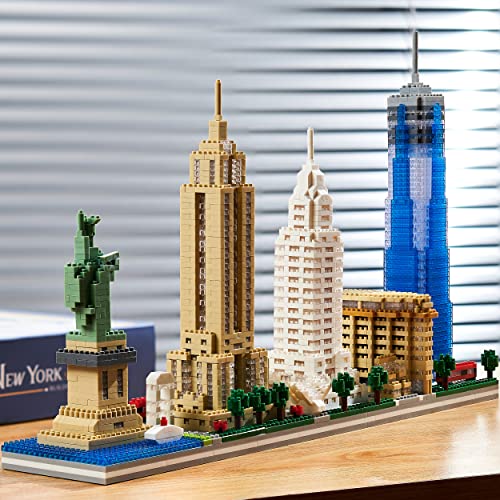 New York City Skyline Micro Blocks Set for Adults, 3452 Pcs Mini Iconic - color: New York Skl