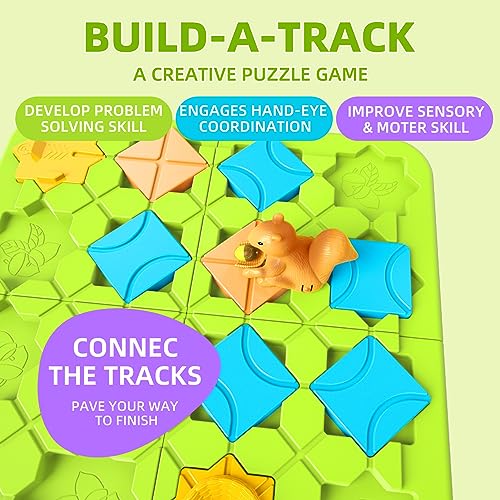 burgkidz Road Builder STEM Toys: 118 Challenges Board Games & Maze Puzzles - size: medium size