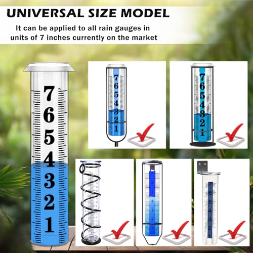 Rain Gauge Replacement Tube, Accurate Rain Gauges Outdoors Best Rated, 7" Capacity Rain Gauge Tube Replacement for Yard & Garden, Water Gauge for Rain, 2 Plastic Rainfall Meter Tube with 1 Clean Brush - color: 2PCS Plastic Rain Gauge Tube B