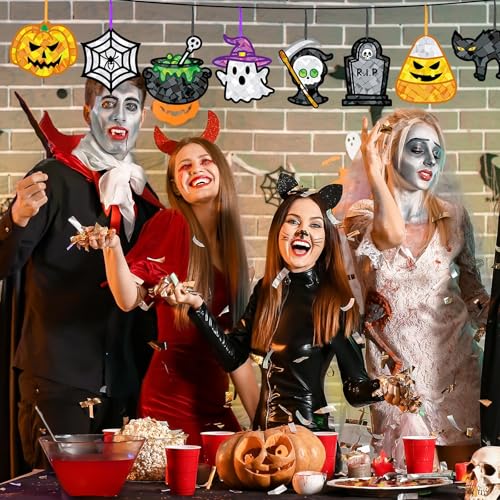 DoubleFill 48 Pcs Halloween Suncatchers Craft Kit Tissue Paper DIY - style: Halloween