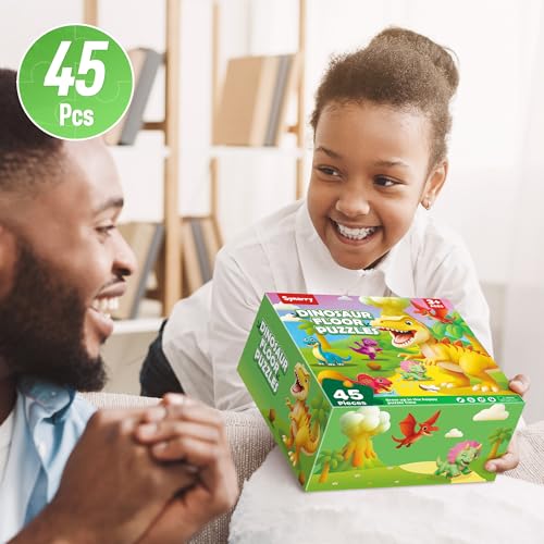 SYNARRY Dinosaur Floor Puzzles for Kids Ages 3-5 Large 45-Piece - style: Dinosaur