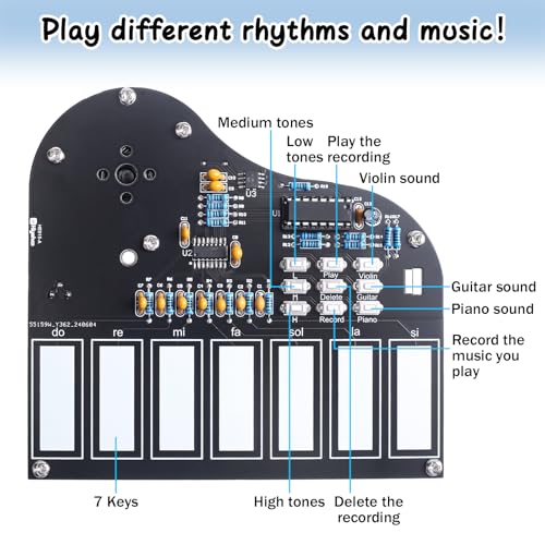 MIOYOOW 7-Key Electronic Piano Soldering Practice Kit for Teens & Students
