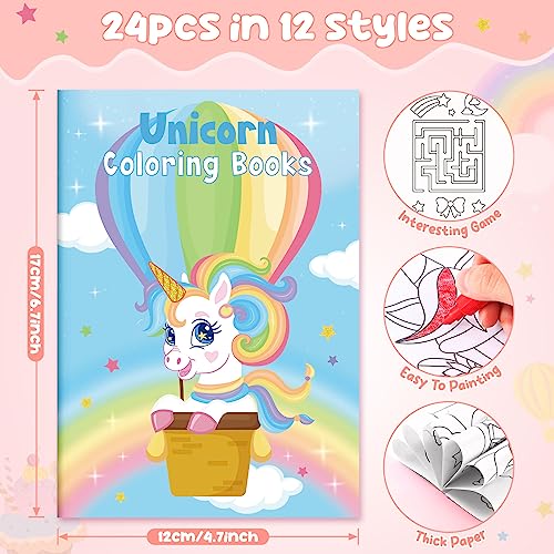 BenLouis 24 Pcs Unicorn Mini Coloring Books for Kids Party Favors - style: Unicorns