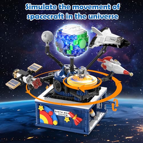 CUBIMANA Solar System Planets Building Toy with LED for Kids Boys Age 8-12+