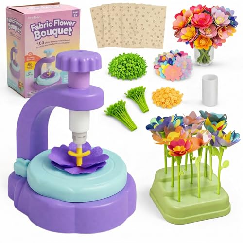 Fabric Flower Bouquets Toys, DIY Craft Kits Toys for Kids - Flowers Market Toy, Build Your Flower Bouquet, Arts & Crafts for 3+ Year Toddler Girl, Educational Activity Preschool B-Day Gifts