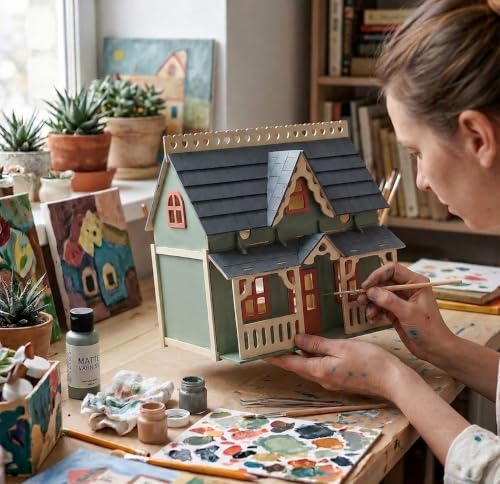 CUTEROOM 3D Puzzle House,Fantasy Villa Model Kit DIY Miniature Dollshouse