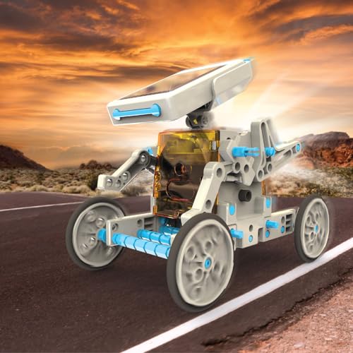 Discovery™ STEM 12-in-1 Solar Robot Creation 197-Piece Kit with Working Solar Powered Motorized Engine and Gears, Construction Engineering Set for Ages 8 and Up