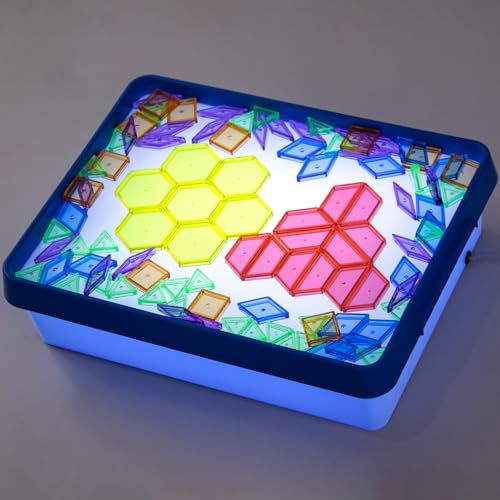 Light Box with Pattern Blocks & Cards Set (Blue) - style: Blue