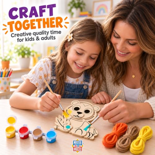 Works of Ahhh... Craft Set - Lion Wood Yarn Wrapping Family Craft Kit - style: Yarn Wrap Lion