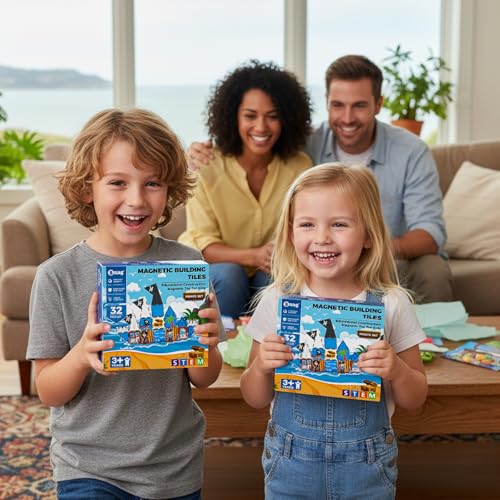 Bmag Magnetic Tiles for Kids,32 PCS Pirate Set with 3D Magnet Building Blocks, STEM Educational Toys for Preschool Learning, Gift for Boys & Girls Age 3 4 5+ - size: 32Pcs