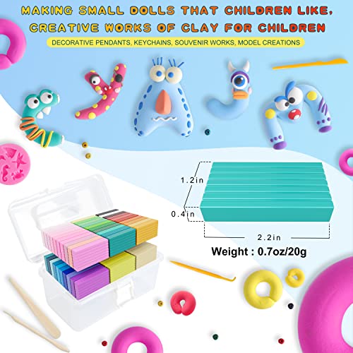 Cyajm 60 Colors Oven Bake Clay Kit, Individually Wrapped - color: 60 Colors
