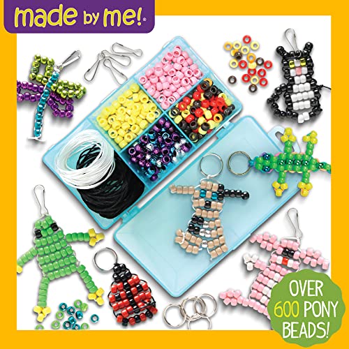 Made By Me Create Your Own Bead Pets by Horizon Group USA, Includes Over 600 Pony Beads, 6 Key Rings, Storage Box & Much More - style: Bead Pets
