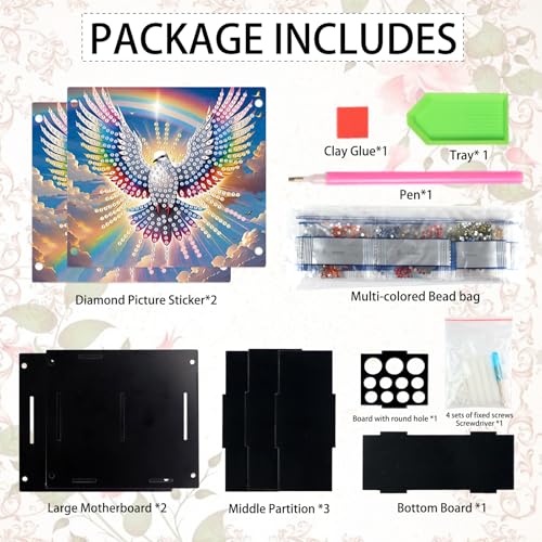 DIY 5D Diamond Painting Pen Holder – Peaceful Rainbow Dove Pencil Cup for Inspirational Decor, Acrylic Diamond Art Pen Holder Organizer, 5D DIY Desk Organizer with Beads, for Craft Desk or Gift - color: Rainbow Dove