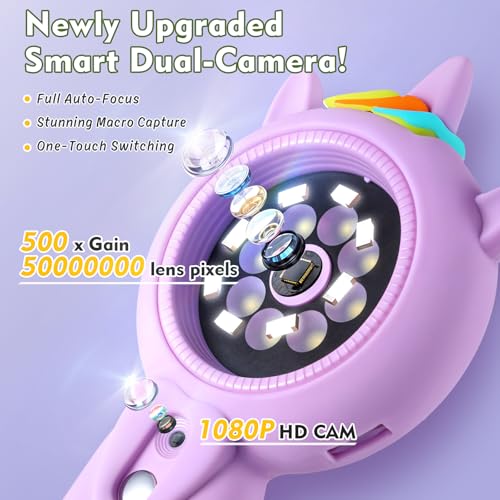 Kids Microscope, 500X Handheld Microscope for Kids, Purple - color: Purple