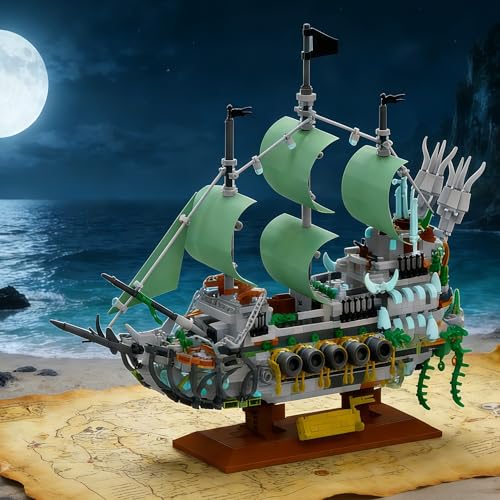 TSONER Pirate Ship Building Kit with Glow-in-The-Dark for Adult & Teens 14+ - style: Medium Pirate Ship