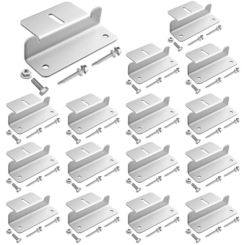 Anbte 16PCS Solar Panel Z Bracket, Solar Mounting Kit for RV, Roof, Silver - color: Silver(16PCS)