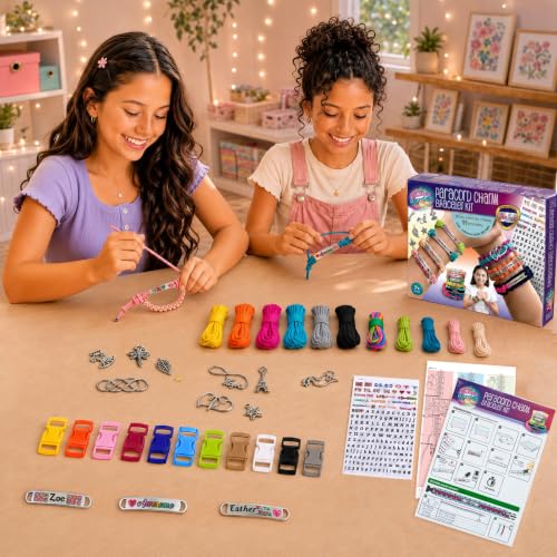 Glittery Garden Paracord Bracelet Making Kit with Charms. Art & Craft Gift - style: Bracelet Making Kit