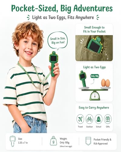 Outdoor Portable Kids Microscope: Handheld Microscope Auto Focus - color: Light Green