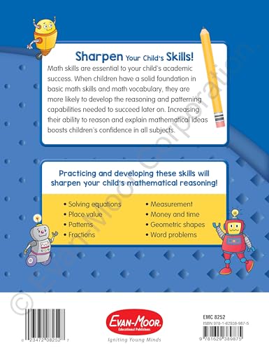 Evan-Moor Skill Sharpeners Math Workbook, Grade 2, Addition, Subtraction, Counting to 1000, Test Prep, Number Words, Geometry, Measurements, Data, Place Value, Tell Time, Metric System, Fun Activities