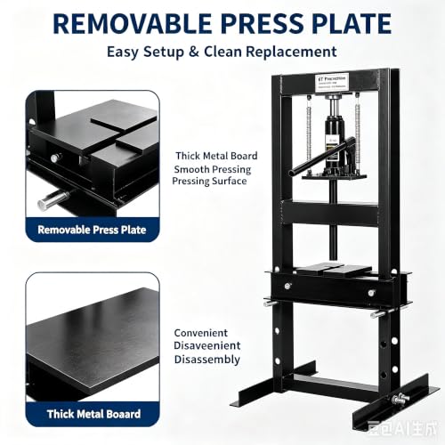 6 Ton Heavy Duty H-Frame Shop Press – Floor Press - color: Black & 6 T