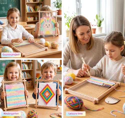Weaving Loom for Kids,Knitting Loom Kit Crafts for Kids Ages 8-12 Beginners - color: Mixed colors