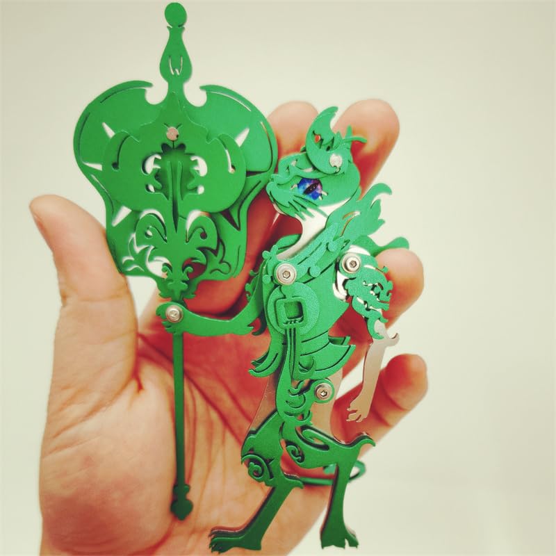 3D Metal Puzzle Iran Fan Elder Cat, Green - color: Iran Fan Elder Cat Green