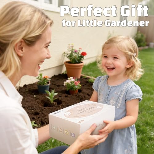 Kids Gardening Set, Quality Garden Tool Kit for Toddler, Outdoor Toys Gift - color: Pink