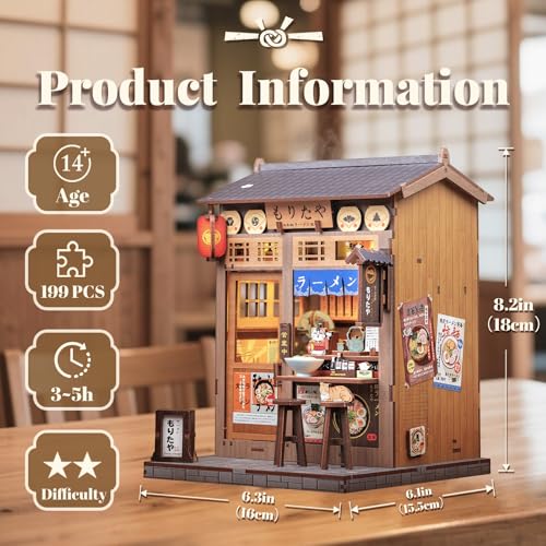 CUTEBEE Japanese Book Nook Kit, DIY Miniature House Kits for Adults - color: Morita-ya