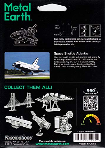 Fascinations Metal Earth Space Shuttle Atlantis 3D Metal Model Kit