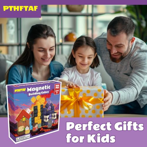 100PCS Magnetic Building Blocks, Sensory Stacking Toys for Kids Ages 3+ - color: Volcano Eruption