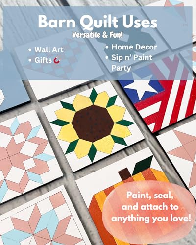 9" Barn Quilt Kit Set 4 | Aztec, Pineapple, HST Fun, LG Milky Star - size: 9 inches (set of 4), style: Aztec,Pineapple,HSTFun,LGMilkyStar