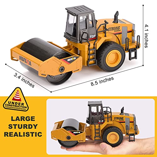 1/40 Scale Metal Road Roller Toy, Diecast Construction Equipment Vehicles Toy for Kids Boys - style: Road Roller