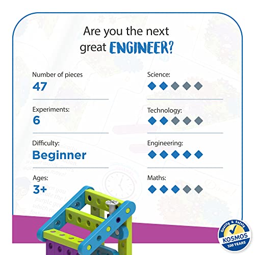 Thames & Kosmos Kids First: Intro to Tools & Building STEM Experiment Kit for Ages 3+ | Build 6 Models, Learn Basic Mechanical Engineering Principles | Make Your Own Workbench with Durable Parts