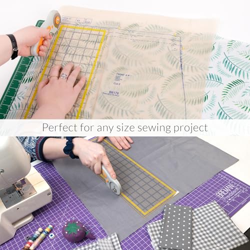 Breman Precision Quilting Rulers 6x18, Clear Rotary Sewing Ruler for Fabric - size: 6x18 Inch