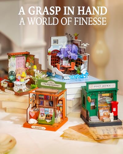 Rolife DIY Mini Building House Miniature Kit-The Muse Bookshop, Miniature Lifestyle Mini Bookshelf Decoration, DIY Hobbies/Gifts for Craftsman (The Muse Bookshop) - style: DS - The Muse Bookshop