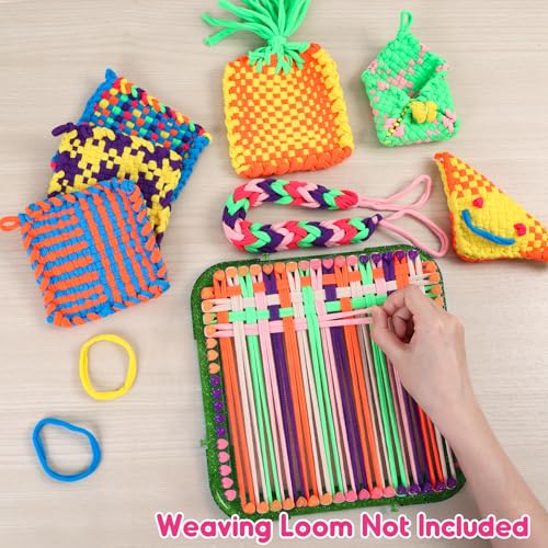 FUNiOi 224 PCS Weaving Loom Loops Refill for Potholder Weaving Craft Kit, DIY Arts and Crafts Loops Supplies for Kids Beginners, for Girls Age 6 7 8-12 13 Years Old - size: Weaving Loom Refill Loops