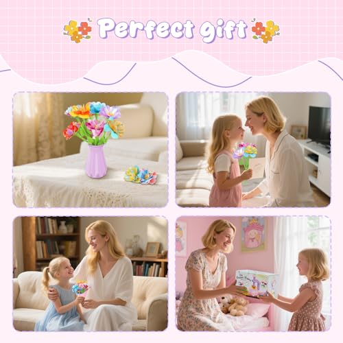 FUNZBO Girls Toys - Flower Bouquet Craft Kits, DIY Arts and Crafts Supplies