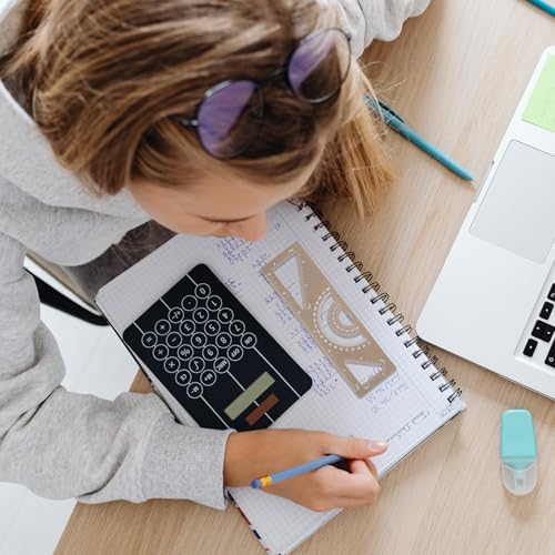 4-in-1 Geometry Set, Metal Math Ruler Kit- Aluminium Protractor, 2 Precision Triangles, Straight Edge Rule - Multifunctional Drafting& Measuring Small Ruler for Kids School - 6 in, Gold - color: Gold