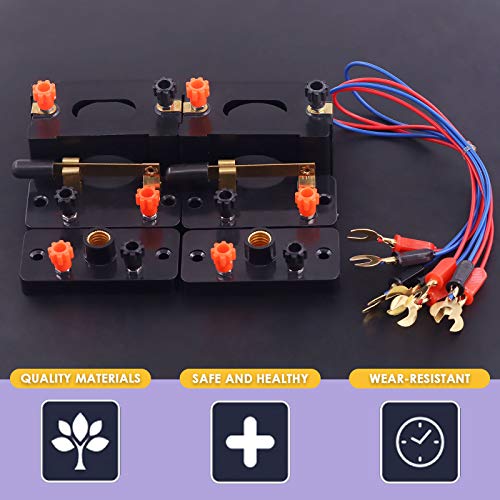 Swpeet 22Pcs Labs Physics Experiment Basic Beginner Circuit Kit, Including Interconnect Circuit Wire, D Battery Holder, Single Pole Single Throw Switch and Miniature Bulb Holder with E10 White Bulb - style: Labs Physics Experiment Kit