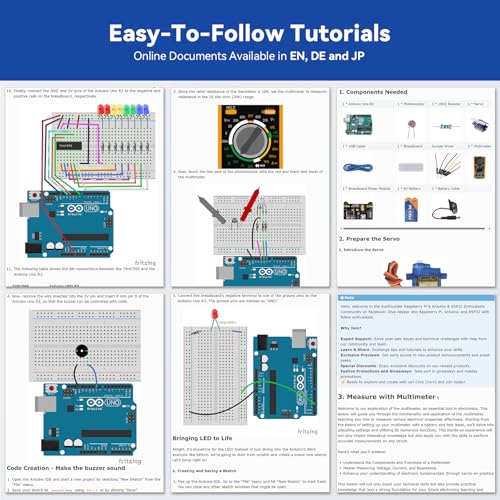 SunFounder Inventor Lab Starter Kit with Original Arduino Uno R3 REV3 Multimeter 34 Projects 40+Video Courses RAB Breadboard Holder, RoHS Compliant, for Beginners & Engineers