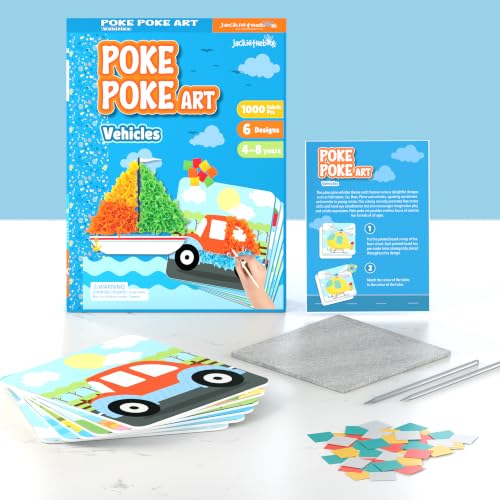 jackinthebox Poke Poke Art – Mess-Free Sewing Art for Kids, Great Gift for Children, Toys for Girls and Boys Ages 4 5 6 7 8 (Vehicle) - style: Vehicles