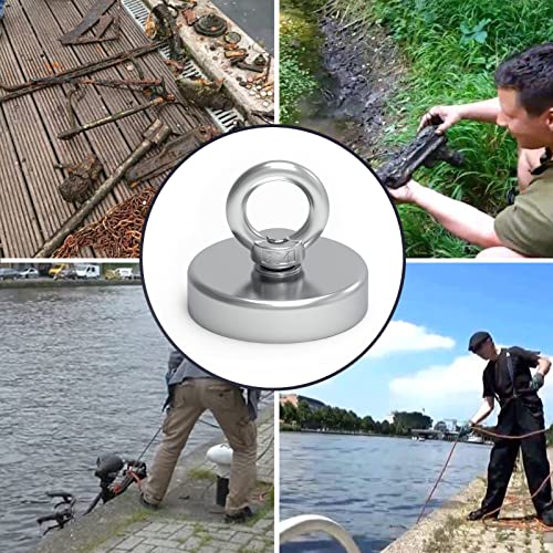 650lbs High Power Fishing Magnet, Large Magnet Fishing Kit, Super Powerful Magnets with Rare Earth Neodymium for River, Magnetic Fishing, Indoor, Outdoor, Diameter 2.95in (75mm) - style: J75-2.95in