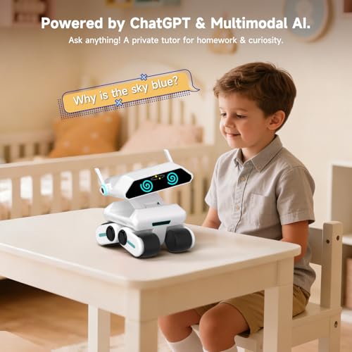 AI Robot for Kids with ChatGPT, Interactive STEM Learning Companion, Screen-Free Educational Toy for Homework Help & Storytelling, No Monthly Subscription Fees Yonbo - color: White