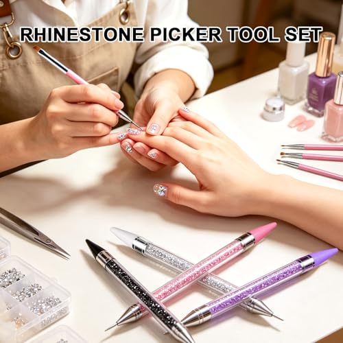 32Pcs Rhinestone Picker Tool, Nail Bedazzling Tools Rhinestones Wax Pencil