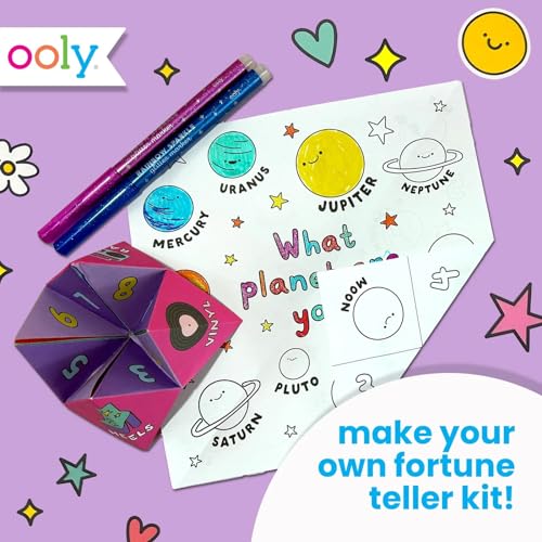 Ooly DIY Origami Fortune Teller Kit, Cootie Catcher, 24 Designs & Stickers - color: Fortune Tellers Kit