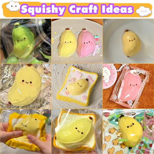 Fruit Squishy Craft Set Liquid Silicone Banana Silicone Mould Colour Paste - color: Banana